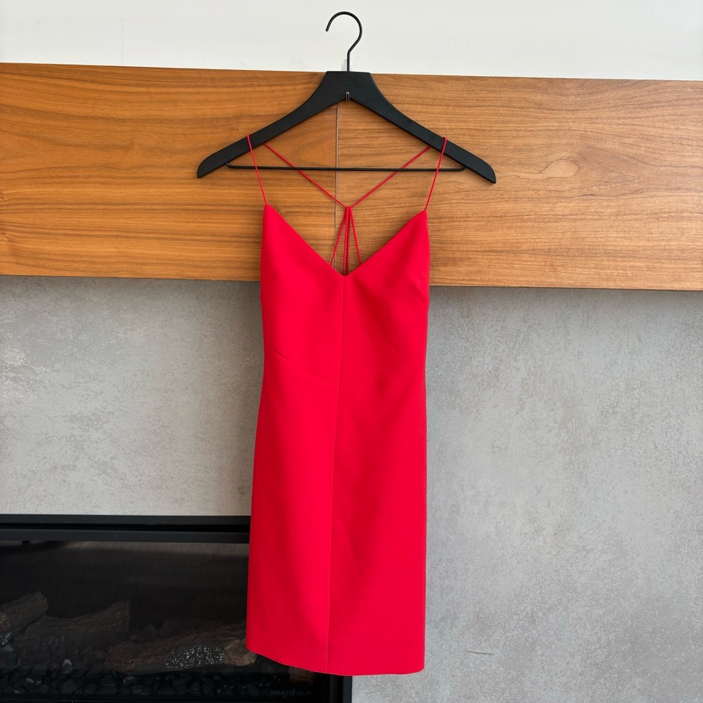 Likely Red Spaghetti Strap Sheath Mini Dress